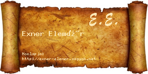 Exner Elemér névjegykártya